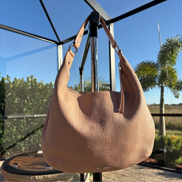 Rebecca Minkoff  | Michelle Large Genuine Leather Hobo Bag | Blush | LIKE-NEW - Picture 8 of 13